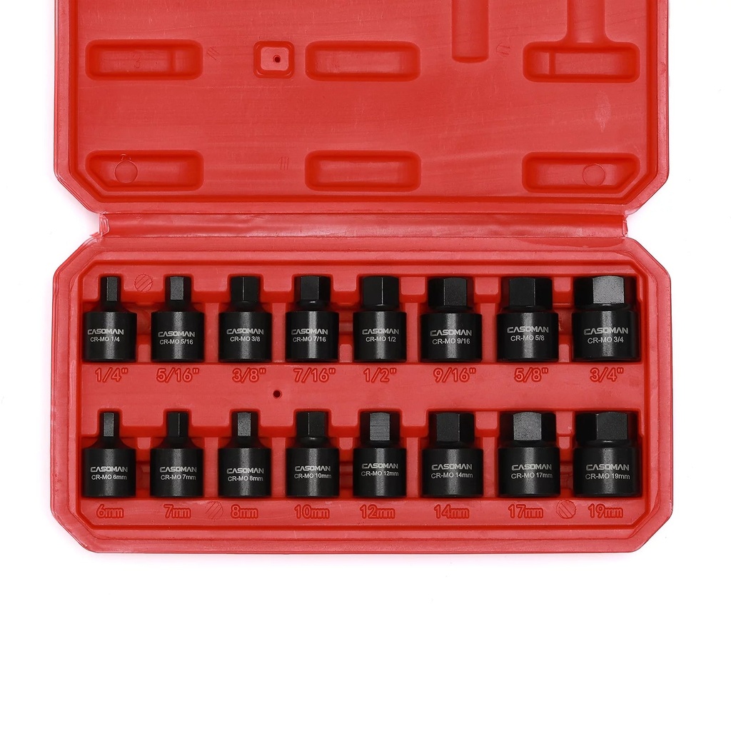 CASOMAN 16 Piece Impact Hex Driver Set - Durable & Efficient
