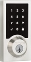 Kwikset Smartcode 916 Z-Wave Smart Lock, Keyless Entry Ring Compatible Door Lock, Touchscreen Electronic Deadbolt, Smartkey Re-Key Security, Smart Hub Required, Contemporary Satin Nickel