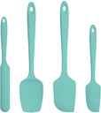 U-Taste 600°F High Heat Resistant Silicone Spatula Set of 4, Bpa-Free Food Grade Kitchen Cooking Baking Mixing One Piece Seamless Flexible Rubber Scraper for Nonstick Cookware (Teal/Aqua Sky)