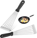 Non-Stick Thin Slotted Egg Spatula, Plastic Metal Fish Spatula, Wide Blade, Lightweight and Heat-Resistant, Stainless Steel Long and Thick Handle