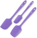 DI ORO Seamless Series 3-Piece Silicone Spatula Set - 600°F Heat Resistant Non Stick Rubber Kitchen Scraper Spatulas for Cooking, Baking, and Mixing – BPA Free and LFGB C