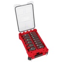 Milwaukee Tool SHOCKWAVE Impact Duty Socket 1/2” Dr 15PC SAE PACKOUT Set