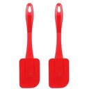 Silicone Spatula 2-Piece Set Heat Resistant Non-Stick Rubber Spatulas with Hanging Hole for Home Kitchen Utensils Cooking Baking Multipurpose Mixing Tools and Housewarming Gifts (Red)