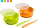 Silicone Baby Bowls Dishwasher/Microwave Safe Non-Slip for Babies/Toddlers/Kids I BPA Free 8 Pack (Green & Orange)