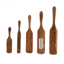 BHXYSGD Kitchen Supplies Wooden Spurtle Teak Spurtles Kitchen Tools Wooden Spatula for Cooking Wood Utensils Non Stick Cookware for Serving Stirring Mixing Scraping Scooping Cooking Utensil
