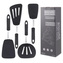 Silicone Spatula Turner Set of 4, 600°F Heat Resistant Cooking Spatulas for Nonstick Cookware, Large Flexible Kitchen Utensils BPA Free Rubber Spatula Set for Egg, Pancake, Fish, Burger