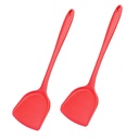 Pack of 2 Silicone Wok Spatula, Non-Stick, Heat, Stain and Odor Resistant, Easy to Clean and Dishwasher Safe, Seamless Kitchen Utensil for Cooking, Baking, Stir-Fry