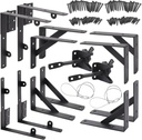 Fence Gate Kit, anti Sag Gate Kit for Wooden Fence; Heavy Duty Gate Kit with Gate Latch; Gate Hardware for Wooden Gate Fence, Driveway Gates, Shed Doors, Corral Gates, Wood Windows Set of 2