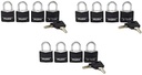 Master Lock 131Q 1-3/16" Wide Weatherproof Solid Body Padlock; 12-Pack