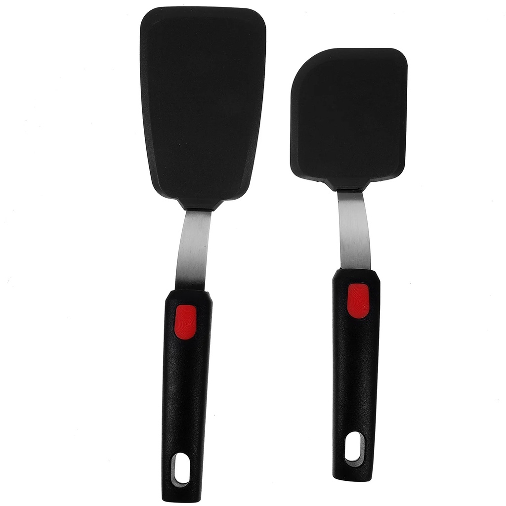 Nonstick Silicone Spatula Set for Cooking - 2 Pcs