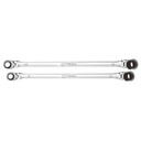 K Tool International XDDBM4 2 Piece Reversible Double Box Ratcheting Wrench Set for Garages, Repair Shops, DIY, Universal Spline, 90 Tooth Design, 180 Degree Flex Head, Raised Box, 21, 22, 24, 25MM