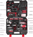 Excited Work EWHT198P011 198-Piece General Household Tool Set W/ Storage Case