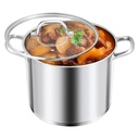 Coliware 12QT Stock Pot, Trip-Ply Bottom Stainless Steel Cooking Soup Pasta Pot with Tempered Glass Lid, Professional Sauce Pot Compatible with Gas Induction Electric Stoves, Dishwasher Safe