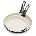 Greenpan Rio Ceramic Nonstick 8" and 10" Frypan Set - Black