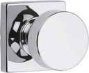 Kwikset 720PSKSQT-26 Pismo Knob with Square Rose Passage Lock with 6AL Latch and RCS Strike Bright Chrome Finish