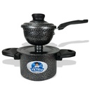 TETEU Cuscuzeira Nordestino, Brazilian Couscous Pot Steamer, Cuscuz, Pan, Aluminum Pot with Handle, Small Portions, Gray Crackle Color 12Oz