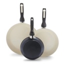 Greenpan Rio Ceramic Nonstick 7", 9.5" and 11" Frypan Set | Black