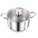 Walchoice 4 Quart Stockpot with Lid, Tri-Ply Stainless Steel Soup Pasta Pot, Cooking Pot for Soup Pasta Stew, Induction Compatible