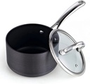 Cooks Standard 3-Quart Hard Anodized Nonstick Saucepan with Lid, Black