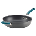 Rachael Ray Create Delicious 12.5" Nonstick Deep Fry Pan, Teal Handle