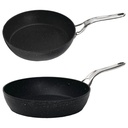 The Rock by Starfrit Fry Pan with Stainless Steel Handle 10" and Fry Pan with Stainless Steel Handle 12"