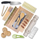 Sushi Making Kit, 23 in 1 Bamboo Sushi Maker Bazooka Sushi Roller Kit with Mat, Sushi Knife, Tweezers, Chopsticks and Holder, Mold, Dishes, Spreader Knife, Avocado Slicer, Bag