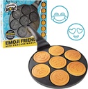 Cucinapro Smiley Face Friends Mini Pancake Pan - Make 7 Flapjacks - Nonstick Griddle for Breakfast