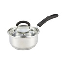 Cook N Home Saucepan Sauce Pot with Lid 1 Quart Professional Stainless Steel, Stay Cool Handle, Silver