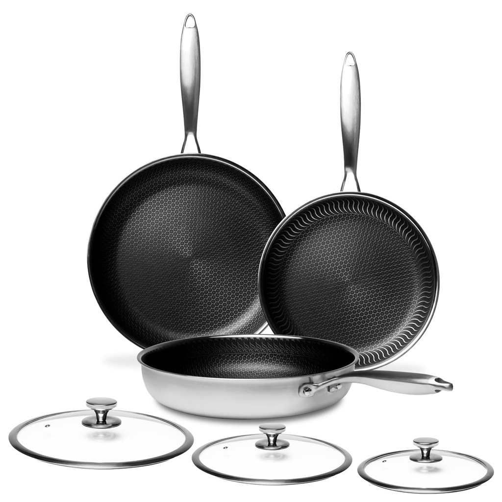 Innerwell 6 Piece Non-Stick Frying Pan Cookware Set