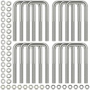 12 Pcs Hotop 304 Stainless Steel Square U-Bolt Boat Trailer U-Bolts with Washers and Nuts L Heavy Duty U Bolt for Sailboat Trailer Automobiles Industrial Part (1/2 D X 2 1/16 W X 4 3/4 Inch)