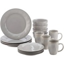 Rachael Ray 16-Pieces Cucina Stoneware and Ceramic Dinnerware Set, Gray