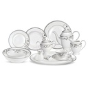 Lorren Home Trend S 57-Piece Viola Bone China Dinnerware Set (Service for 8)