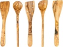 Tramanto Olive Wood Utensil Set 5 Piece Spatula and Spoon, 12 Inch Luxury Kitchen with Gift Box