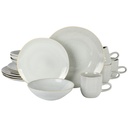 Laurie Gates Ravenna 16 Piece round Stoneware Dinnerware Set in Grey