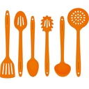 Culinary Couture 6-Pc Silicone Utensils for Cooking Kitchen Tool Set, Orange