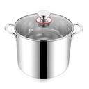 Walchoice 12 Quart 18/10 Stainless Steel Stockpot with Glass Lid, Extra Large Soup Pot Cookware with Measuring Markings for Cooking Simmering Stewing, Dishwasher Safe