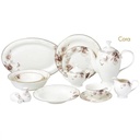 Lorenzo Import 57 Piece Dinnerware Set & Bone China Service for 8 People - Cora