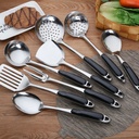 NUZYZ Stainless Steel Soup Spoon Colander Long Handle Spatula Kitchen Cooking Strainer