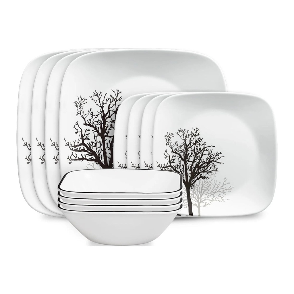 Corelle Timber Shadows 12-Piece Dinnerware Set for 4