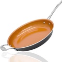 Gotham Steel Diamond Nonstick Frying Pan 14" Inch Large Skillet Cooking Pan Cookware Induction Oven Safe Gray Copper