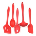 Chef Craft Premium Silicone Kitchen Tool and Utensil Set, 5 Piece, Red