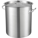 SKYSHALO 18/10 Stainless Steel Stockpot 42-Quart, 39.7L Classic Deep Cooking Pot Canning Cookware with Stainless Steel Lid Large-Capacity Soup Pot, Silver