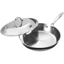 Cooks Standard NC-00239 12-Inch Ply Clad Stainless Steel Fry Pan with Dome Lid, Multi