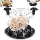 Chicken Shredder, 3 Layers Large Visible Meat Breast Shredder Tool Twist, Chicken Crusher , Dishwasher Safe, Transparent Lid, Anti-Slip, Heat Resistant