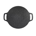 Pdqouc round Non Stick Pan Korean Grill Pan for Electric Stove Top round BBQ Griddle Pan with Hangable Handles Portable BBQ Grill Flat Pans Outdoor Home Baking Pancakes