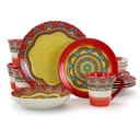 Elama Zen Red Mozaik 16 Piece Dinnerware Set