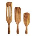 Ionze Kitchen Tools 3PCS Kitchen Wooden Spurtle Set Wood Kitchen Cooking Utensils Set Include Wooden Spatula Slotted Spatula Small Shovel Kitchen Accessories (Brown)