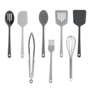 Core Kitchen Silicone Utensils, Set of 8 (Gray)