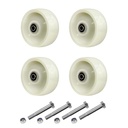 5"X2" Caster Wheels, Heavy Duty Nylon Wheel with Precision Bearing, 650 Lbs Load Capacity per Wheel, White Caster Wheels Replacement for Clean Room, Platform Truck（4 Pack）