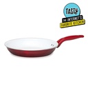Tasty Ceramic Titanium Reinforced Non-Stick Fry Pan, Red, 12"
